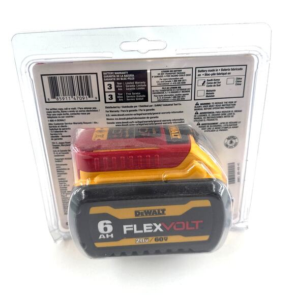 Dewalt DCB606 6AH 20V MAX /60V MAX Flex Volt Lithium Ion Battery - Picture 4 of 8